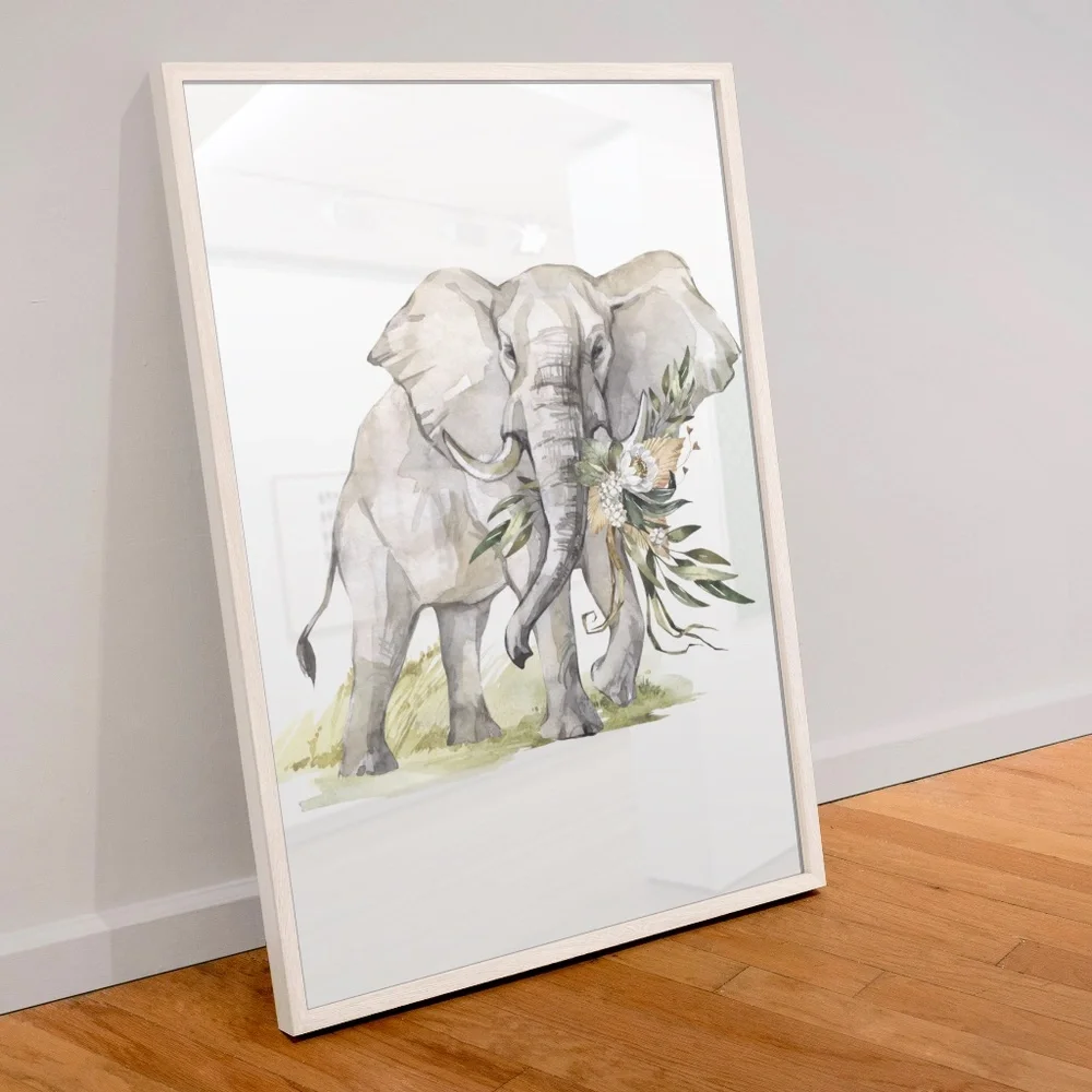 Watercolor Elephant Wall Art Poster Print Unframed - Picture 6 of 17